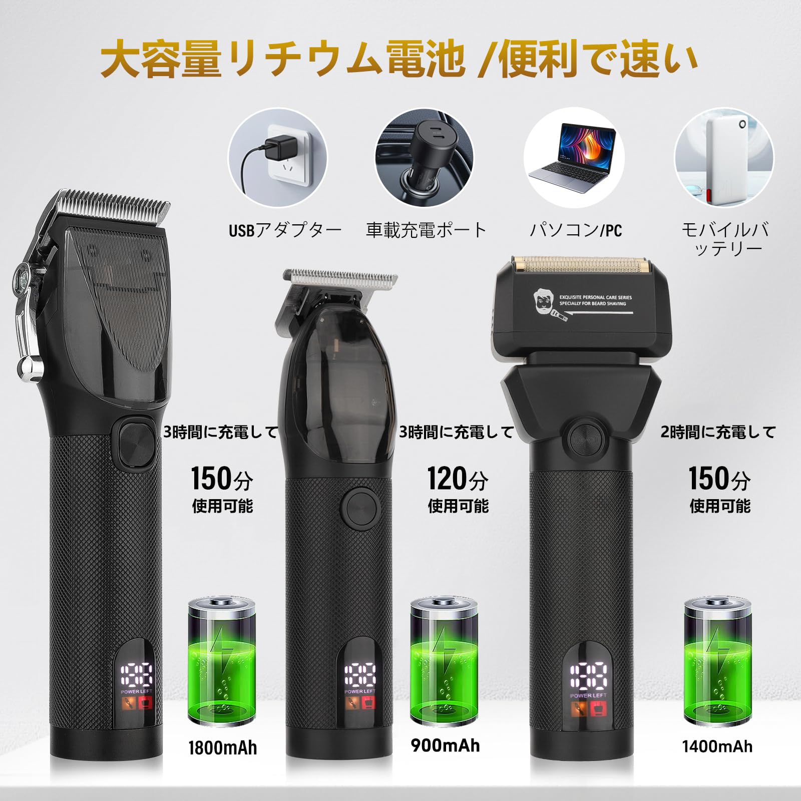 Amazon.co.jp: GSKYヒゲトリマー バリカンセット メンズシェーバー